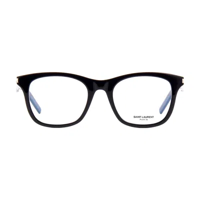 Saint Laurent Square Full Rim Eyeglasses In Black