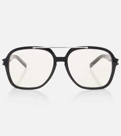 Saint Laurent Square Glasses In Black