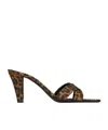 Saint Laurent 'jill' Mules In Animal Print In Black