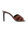 Saint Laurent Tribute Woven Calfskin Stiletto Sandals In Multicolor