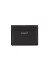 Saint Laurent Logo-print Leather Cardholder In Black