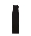 Saint Laurent Women's Crepe Long Dress In Black