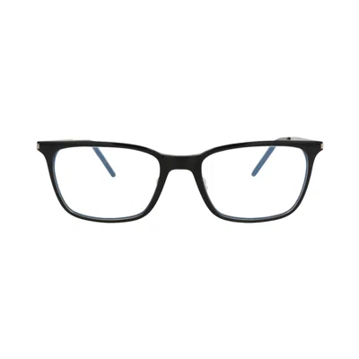 Pre-owned Saint Laurent Square Optical Glasses 'black/silver/transparent' | Men's Size Onesize