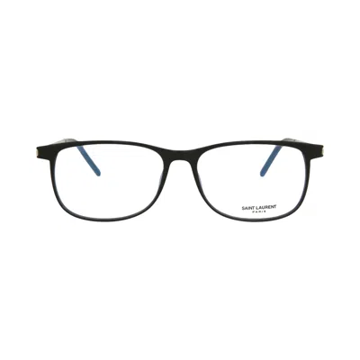 Pre-owned Saint Laurent Square Optical Glasses 'black/silver/transparent' | Men's Size Onesize