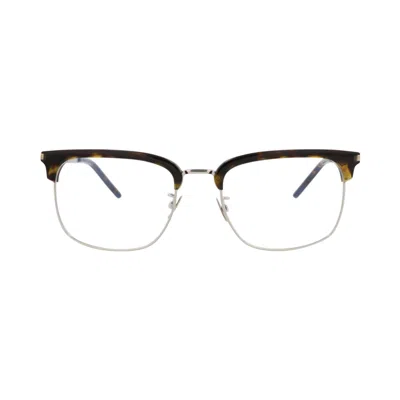 Pre-owned Saint Laurent Square Optical Glasses 'havana/silver/transparent' | Brown | Men's Size Onesize
