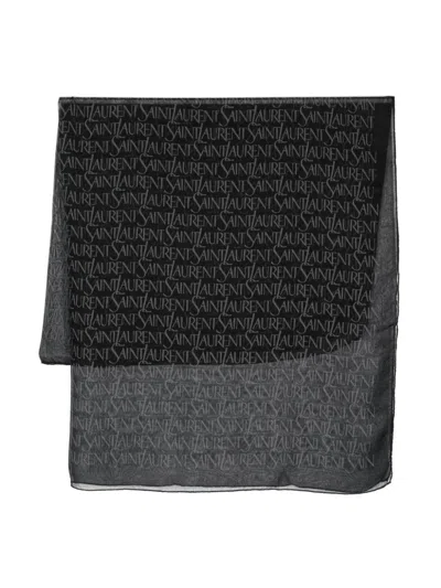 Saint Laurent Square-shaped Scarf In Black