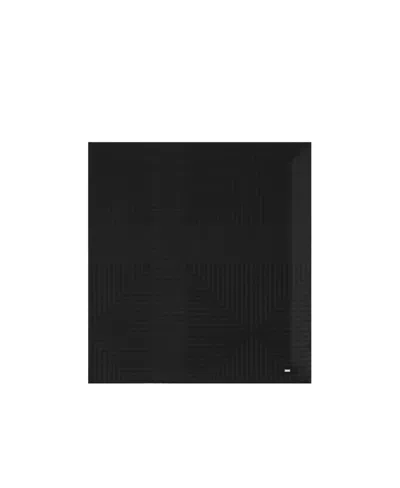 Saint Laurent Square Silk Scarf In Black