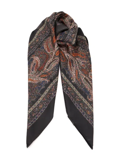 Saint Laurent Square Silk Scarf Scarves And Foulards Multicolor