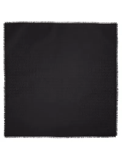 Saint Laurent Square Silk-wool Scarf 135 X 135 Cm In Black
