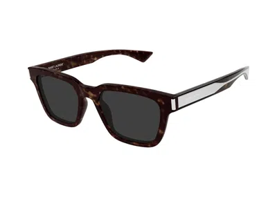 Pre-owned Saint Laurent Square Sunglasses 002) In Havana Crystal/grey (sl/790