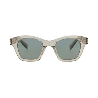 Pre-owned Saint Laurent Square Sunglasses 'beige/green' | Tan | Men's Size Onesize In Brown