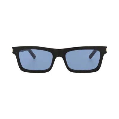 Pre-owned Saint Laurent Square Sunglasses 'black/blue' | Women's Size Onesize