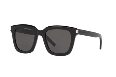 Pre-owned Saint Laurent Square Sunglasses Black/dark Grey (sl465-001-51)