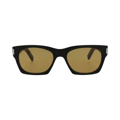 Pre-owned Saint Laurent Square Sunglasses 'black/yellow' | Men's Size Onesize