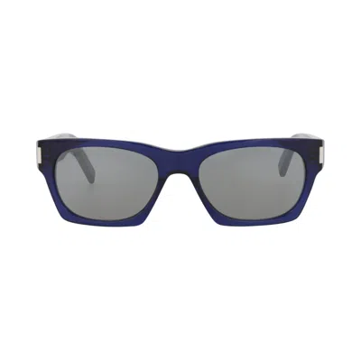 Pre-owned Saint Laurent Square Sunglasses 'blue/silver' | Men's Size Onesize