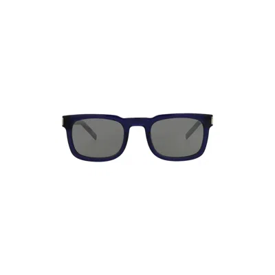 Pre-owned Saint Laurent Square Sunglasses 'blue/silver' | Men's Size Onesize