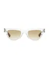 Saint Laurent Square Sunglasses In Crystal & Brown