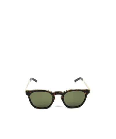 Saint Laurent Square Sunglasses In Green