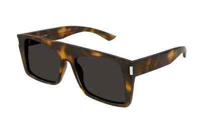 Pre-owned Saint Laurent Square Sunglasses Havana/black (sl-651-vitti-003)