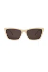 Saint Laurent Womens White Sl 276 Mica Cat Eye Acetate Sunglasses In White