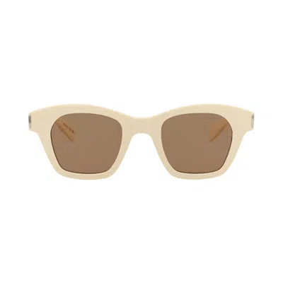 Pre-owned Saint Laurent Square Sunglasses 'ivory/brown' | Cream | Men's Size Onesize In White