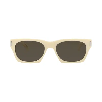 Pre-owned Saint Laurent Square Sunglasses 'ivory/grey' | Cream | Men's Size Onesize