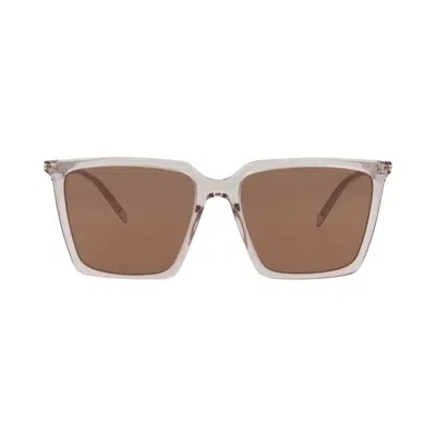 Pre-owned Saint Laurent Square Sunglasses 'nude/brown' | Tan | Women's Size Onesize