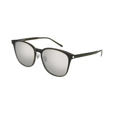 Pre-owned Saint Laurent Square Sunglasses 'shiny Melange Grey' | Men's Size Onesize