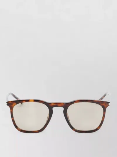 Saint Laurent Square Sunglasses Tortoiseshell Frame Tinted Lenses In Brown