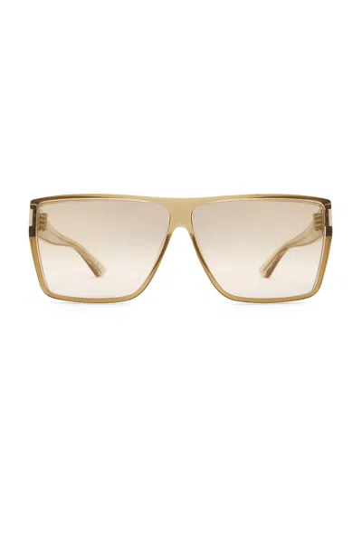 Saint Laurent Square Sunglasses In Yellow & Brown