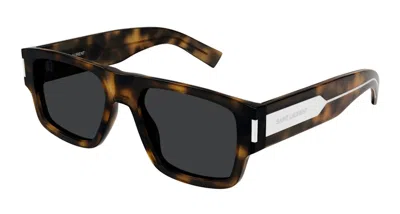 Pre-owned Saint Laurent Square Sunglasses002) In Havana/black (sl/659