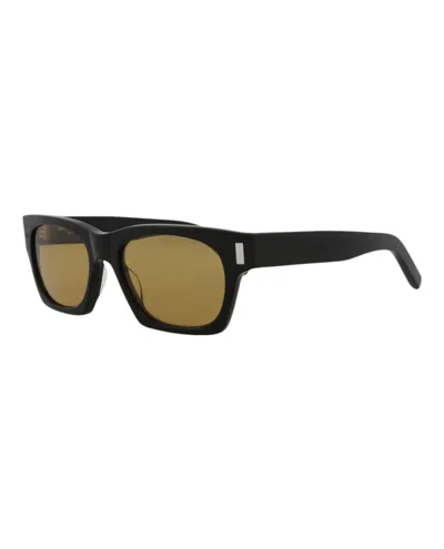 Pre-owned Saint Laurent Square Sunglasses/30009329010) In Black/yellow (sl402