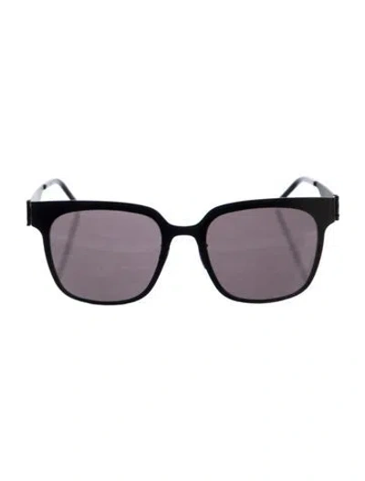 Pre-owned Saint Laurent Square Tinted Sunglasses In Black