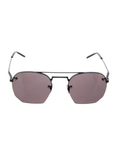 Pre-owned Saint Laurent Square Tinted Sunglasses In Black
