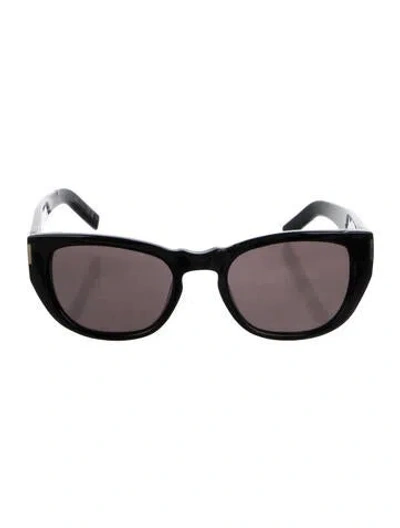 Pre-owned Saint Laurent Square Tinted Sunglasses In Black