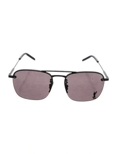 Pre-owned Saint Laurent Square Tinted Sunglasses In Black