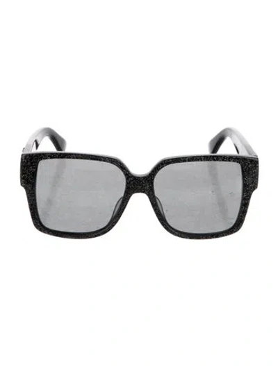 Pre-owned Saint Laurent Square Tinted Sunglasses In Black