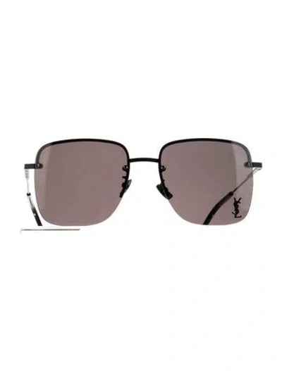 Pre-owned Saint Laurent Square Tinted Sunglasses In Black