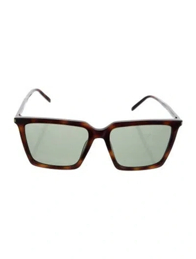 Pre-owned Saint Laurent Square Tinted Sunglasses In Brown