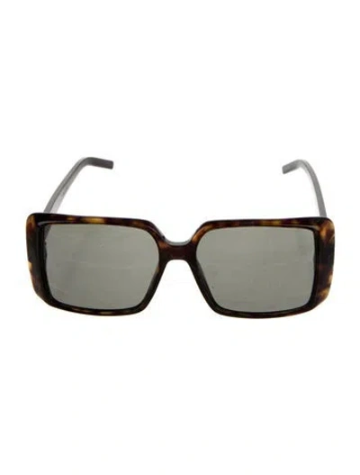Pre-owned Saint Laurent Square Tinted Sunglasses In Brown