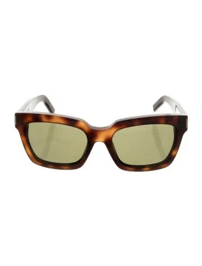 Pre-owned Saint Laurent Square Tinted Sunglasses In Brown