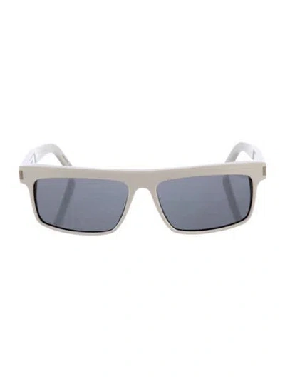 Pre-owned Saint Laurent Square Tinted Sunglasses In White