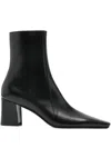 Saint Laurent Square-toe Block-heel Boot In Black