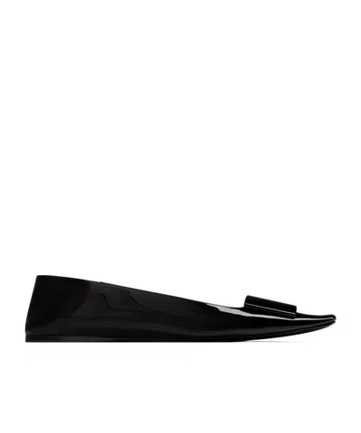 Saint Laurent Square-toed Ballet Shoes In Black