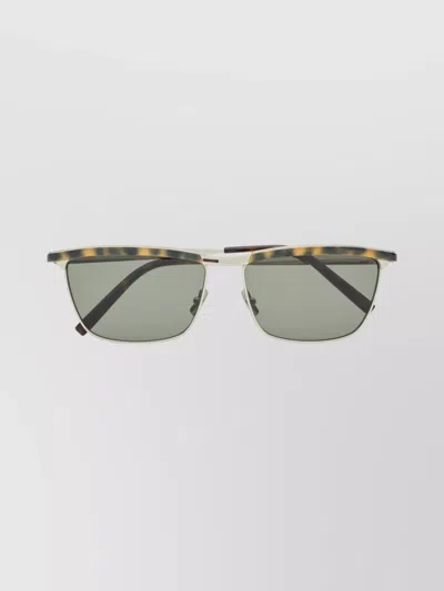 Saint Laurent Square Tortoiseshell Sunglasses Metal Arms In Multi