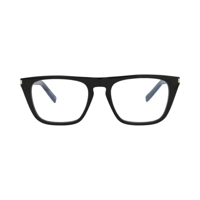 Pre-owned Saint Laurent Square-frame Acetate Optical Frames 'black/transparent' | Men's Size Onesize