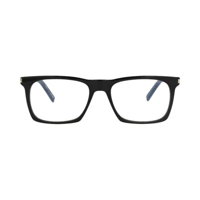Pre-owned Saint Laurent Square-frame Acetate Optical Frames 'black/transparent' | Men's Size Onesize