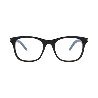 Pre-owned Saint Laurent Square-frame Acetate Optical Frames 'black/transparent' | Men's Size Onesize