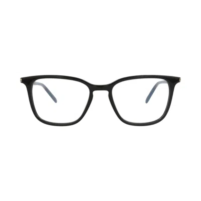 Pre-owned Saint Laurent Square-frame Acetate Optical Frames 'black/transparent' | Men's Size Onesize