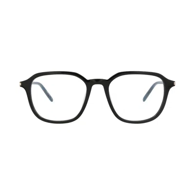 Pre-owned Saint Laurent Square-frame Acetate Optical Frames 'black/transparent' | Men's Size Onesize